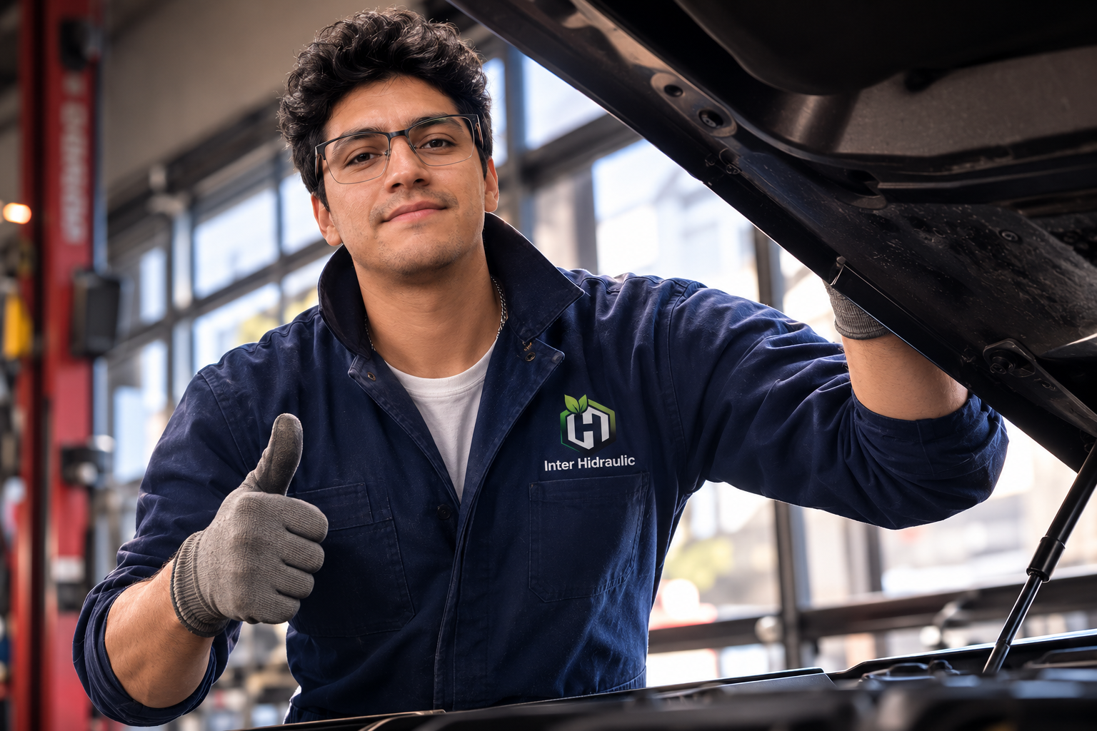 Ingeniero de Inter Hidraulic listo para atender tu auto