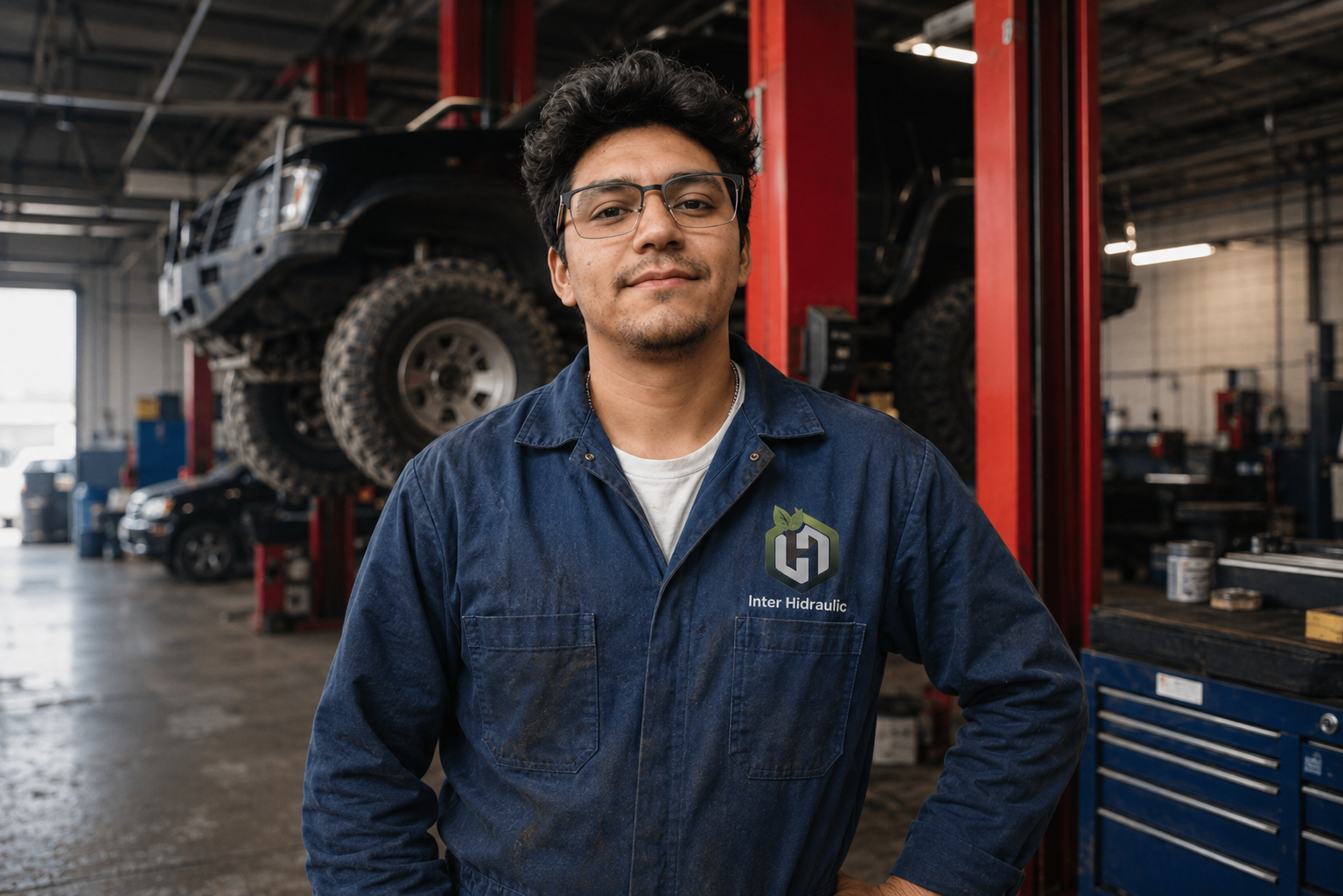 Ingeniero senior de Inter Hidraulic en el taller